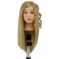 Учебная голова манекен для причесок Злата 50-55 см. Блондинка 100% натуральные волосы 200С. Без штатива