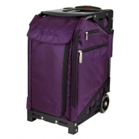 ZUCA Pro Artist Purple/Black (фиолетовый чехол, черная рама). Cумка-сиденье на колесах для стилистов, защитный чехол, 1 малая, 4 большие косметички ZUCA (США). Большая прозрачная косметичка ПРОФМАГАЗИН.РФ в ПОДАРОК