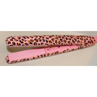 Мини щипцы-гофре для волос G-17 Розовый леопард. Керамическое покрытие, полотна 15x70 мм, длина 18 см, 200 C, 20 Вт