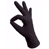 Перчатки нитриловиниловые ЧЕРНЫЕ размер M, 100 штук (50 пар)