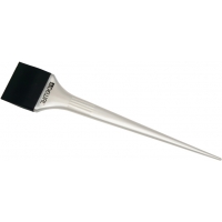 Кисть-лопатка для окрашивания корней Dewal JPP147. Черная силиконовая узкая 44 мм с белой ручкой