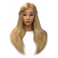 Манекен-голова женская INNA тренировочная 50-55 см. Светлый блонд 100% мягкие европейские волосы Human hair 230C. Без штатива