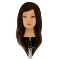Учебная голова манекен Мэри 40-45 см для стрижек. Шатенка 100% натуральные волосы Human hair 230C. Без штатива