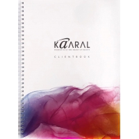 Книга для записи клиентов KAARAL на кольцах. Вертикальный книжный формат. 50 листов