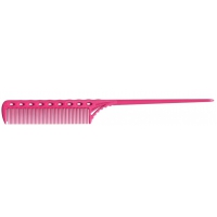 Расческа YS-107 Pink 218 мм Розовая. Утолщенный пластиковый хвост, стандартные зубцы, YS107 0571-107-07 Y.S. PARK (Япония)