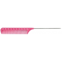 Расческа YS-112 Pink 225 мм Розовая. Тонкий металлический хвост, частые зубцы, YS112 0571-112-07 Y.S. PARK (Япония)