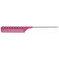 Расческа YS-116 Pink 225 мм Розовая. Утолщенный металлический хвост, частые зубцы, YS116 0571-116-07 Y.S. PARK (Япония)