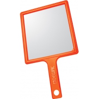 Зеркало заднего вида Dewal MR-051 с ручкой, оранжевый, корпус пластик, 21.5x23.5 см