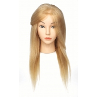 Манекен-голова женская Victoria учебная 40-45 см. Блондинка 100% мягкие европейские натуральные волосы Human hair 230C. Без штатива